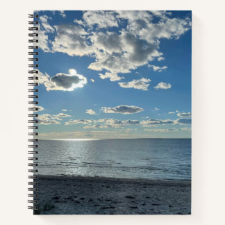 Clouds Cloudy Blue Sky Empty Beach Notebook