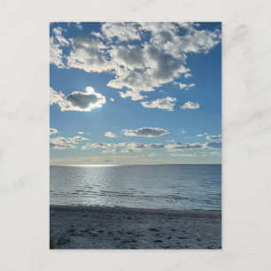 Clouds Cloudy Blue Sky Empty Beach  Postcard