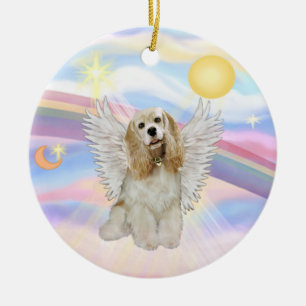 Clouds - Cocker Spaniel (buff) Ceramic Tree Decoration