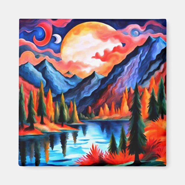 Clouds crossing the moon magnet (Front)