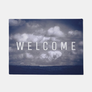 Clouds Custom WELCOME Blue Door Mat