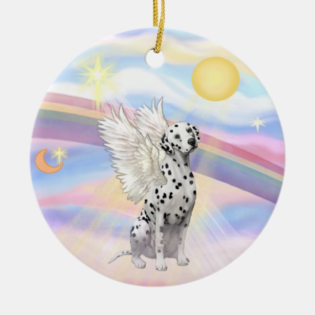 Clouds - Dalmatian Ceramic Tree Decoration (Front)