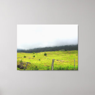 Clouds descending on pastureland Upcountry Canvas Print