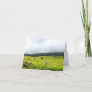 Clouds descending on pastureland Upcountry  Card