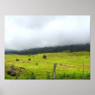 Clouds descending on pastureland Upcountry Poster