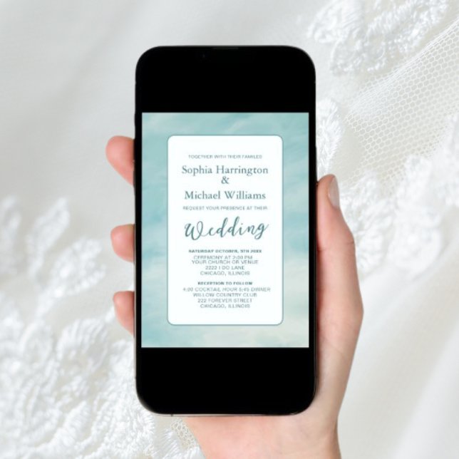 Clouds Digital Wedding Invitation QR Code Ethereal (Creator Uploaded)