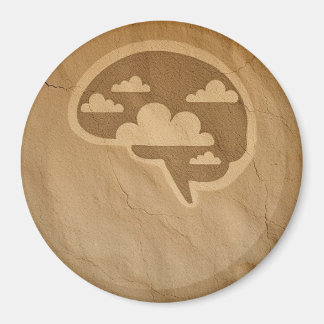 Clouds-Filled Neat Stylised Brain on Cave Wall Magnet