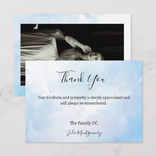 Clouds Funeral Photo Thank You Card