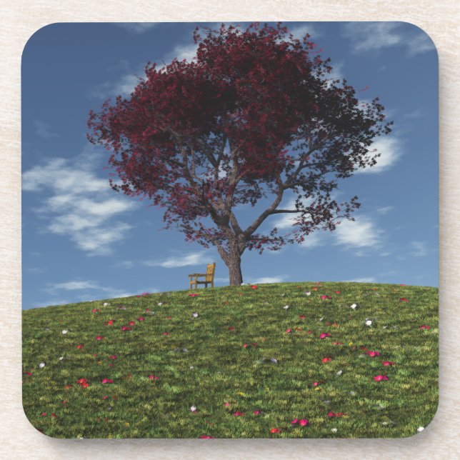 Clouds Go Sailing By Cork Coaster (Front)