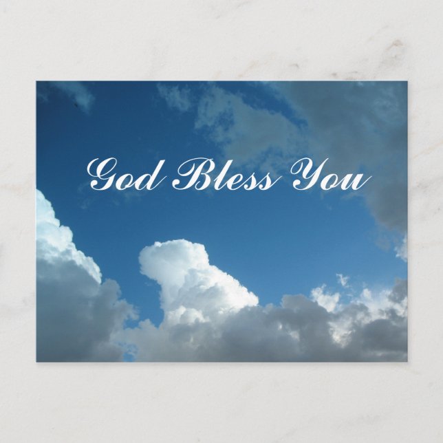 clouds God Bless You Postcard (Front)