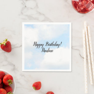 Clouds Happy Birthday Napkin
