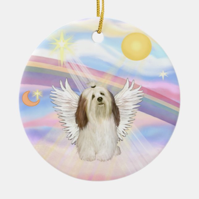 Clouds - Havanese Ceramic Tree Decoration (Front)