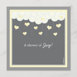 Clouds & Hearts Baby Shower Invitation Yellow