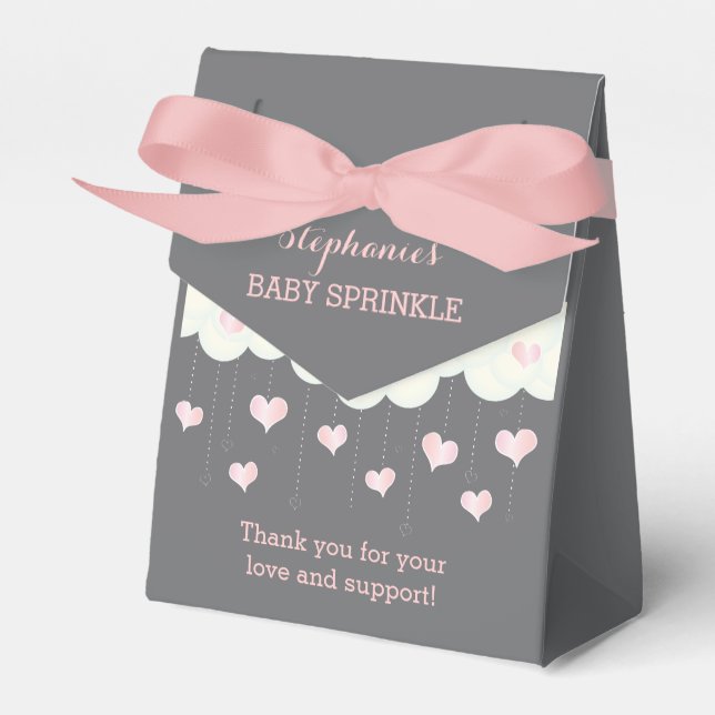 Clouds & Hearts Baby Sprinkle Shower Favour Bag Box (Front Side)