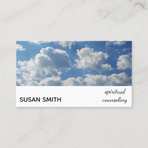 Clouds Heaven Spiritually light blue Modern Photo Business Card