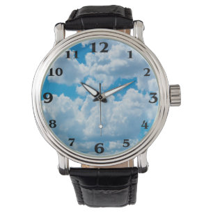 Clouds image for Custom-Black-Vintage-Leather Watch