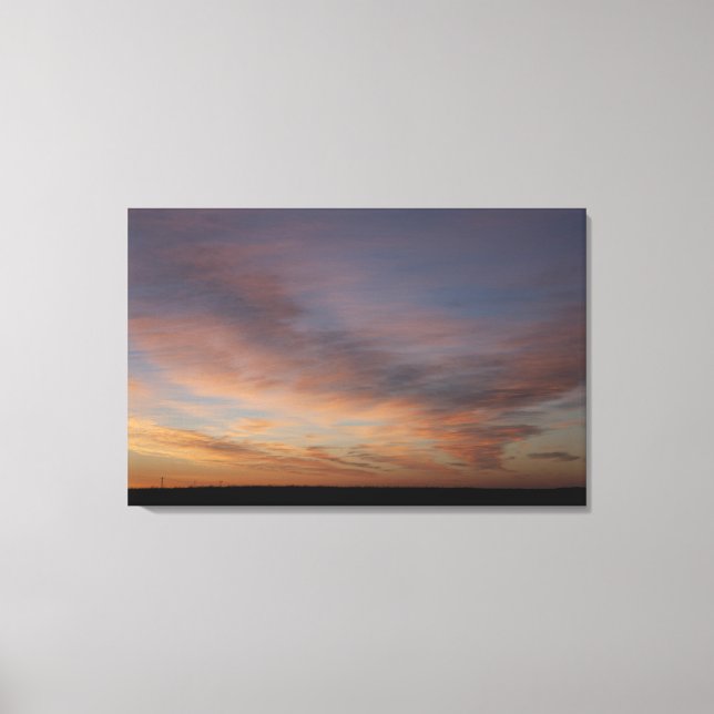 Clouds In An Orange Sky At Sunrise Canvas Print (Front)