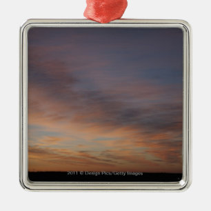 Clouds In An Orange Sky At Sunrise Metal Tree Decoration