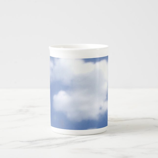 clouds in blue sky bone china mug (Front)