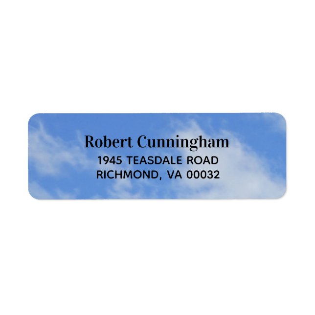 Clouds in Blue Sky Return Address Labels (Front)