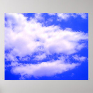 Clouds in Clear Blue Sky Poster