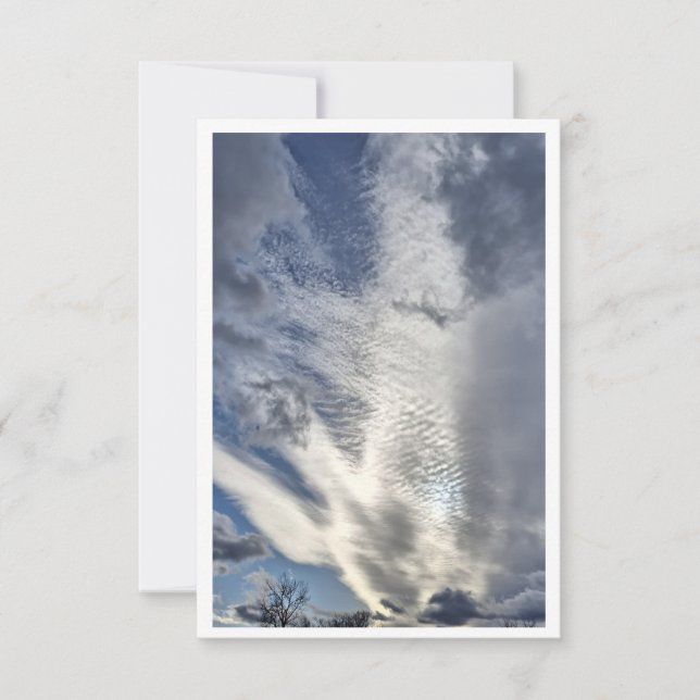 Clouds in January sky - Ducks vision Note Card (Front)