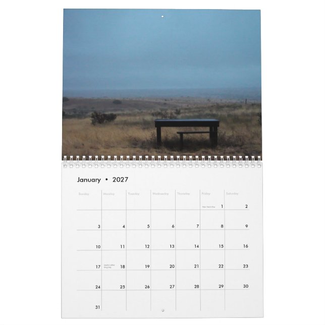 clouds in new mexico calendar (Jan 2027)