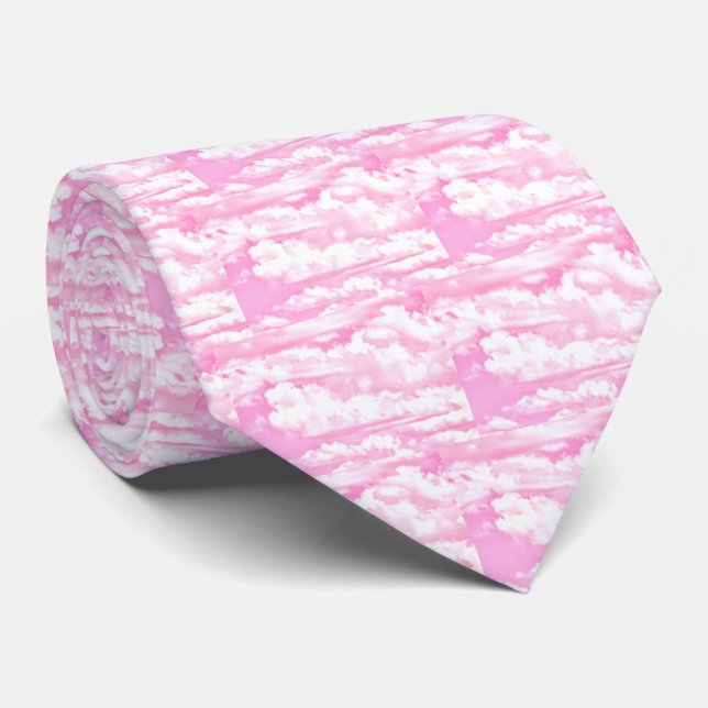Clouds in Pink Decor Tie (Rolled)