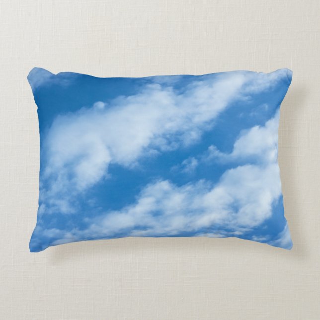 Clouds in the Sky and Sky Blue Decorative Cushion (Front)