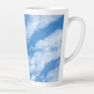 Clouds in the Sky Simple, Elegant Blue and White Latte Mug