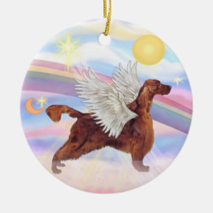 Clouds - Irish Setter Ceramic Tree Decoration