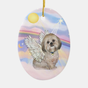 Clouds - Lhasa Apso (L) Ceramic Tree Decoration