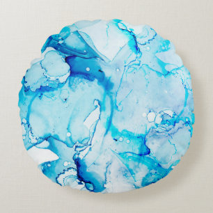 Clouds Macro. Sapphirine and White color Spots. Oc Round Cushion