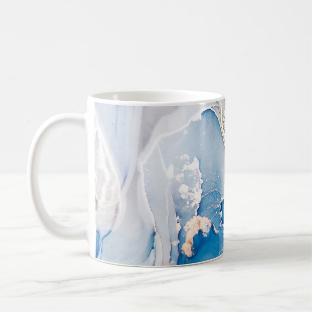 Clouds Macro. Sky colour and White colour Stains.  Coffee Mug (Left)