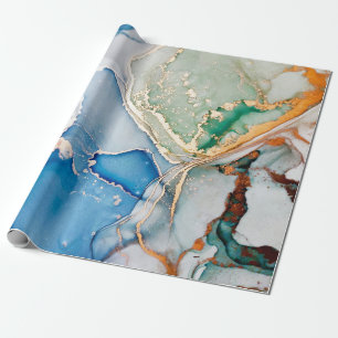 Clouds Macro. Sky colour and White colour Stains.  Wrapping Paper