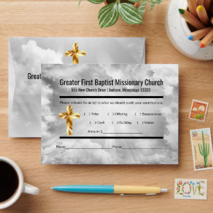 Clouds Modern Church Tithe Envelope 
