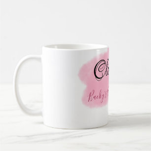 Clouds nine red pastel bridal shower namedate coffee mug