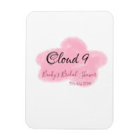 Clouds nine red pastel bridal shower namedate