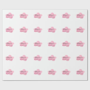 Clouds nine red pastel bridal shower namedate wrapping paper