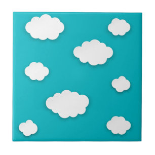Clouds on Blue Sky Decorative Ceramic Tile