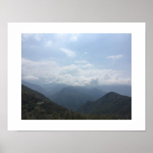 Clouds on the Hills Sky Blue Colour Photography Poster