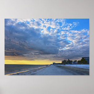 Clouds over Fort Myers Beach, Florida Poster
