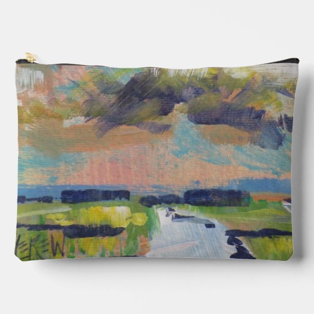 Clouds Over Marsh Painting / Artist Larry Lerew Accessory Pouch (Front)