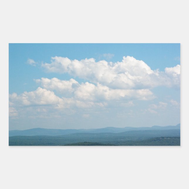 Clouds Over Mountains Rectangular Sticker (Front)