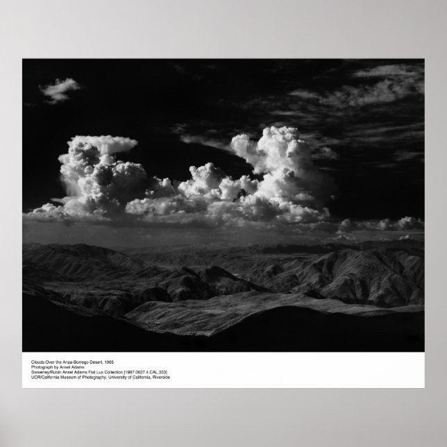 Clouds Over the Desert, 1965, by Ansel Adams Poster (Front)