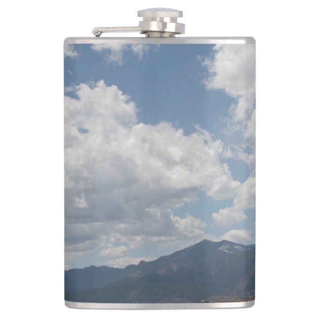 Clouds over the Rocky Mountains Hip Flask (Front)