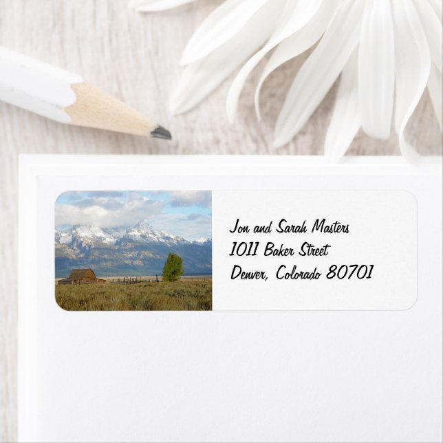 Clouds Over the Tetons Return Address Label (Insitu)