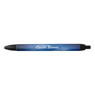 Clouds Personalised Black Trim Pen