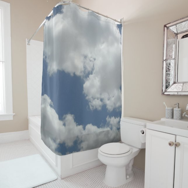 Clouds Photo Print Fun Shower Curtain (In Situ)