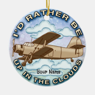 Clouds Plane Ceramic Tree Decoration